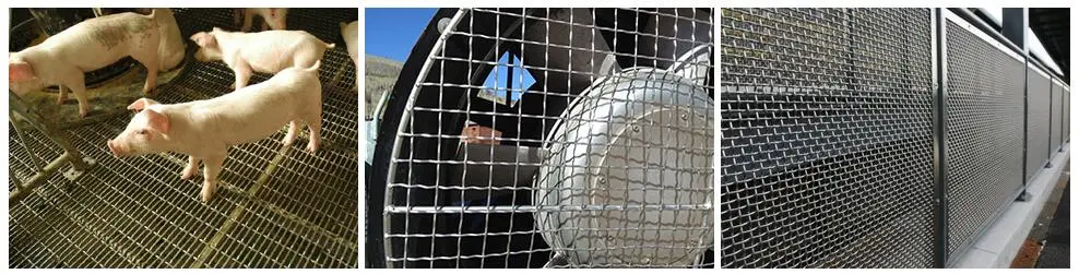 Black Iron Square Woven Crimped Wire Mesh Panel for Pig Raising